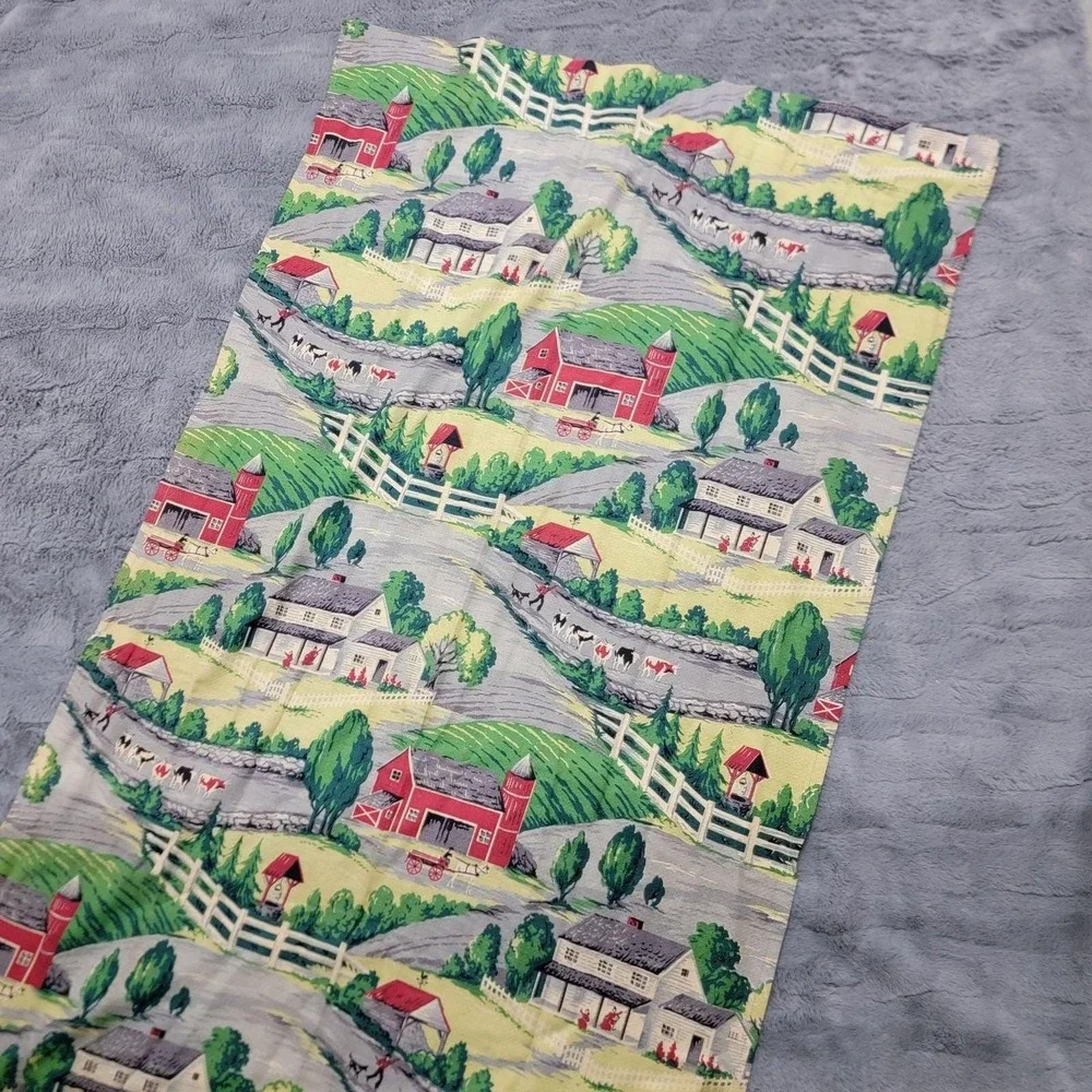 Vintage MCM Barkcloth Curtain Panels 1940s Rural Farm Pinch Pleat 86x32 Set Of 2